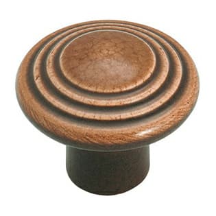 1-3/8" Ceramic Knob, Distressed Brown, 1-1/16" Projection