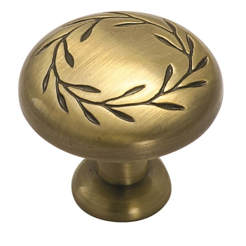 1-1/4" Inspirations™ Leaf Knob, Elegant Brass Finish