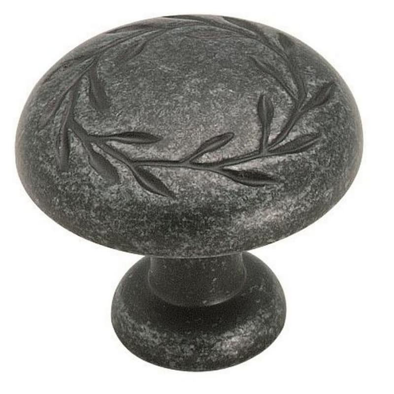 1-1/4" Inspirations™ Leaf Knob, Wrought Iron Dark Finish