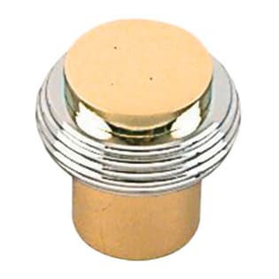 3/4" Round Knob, Polished Chrome/Brass