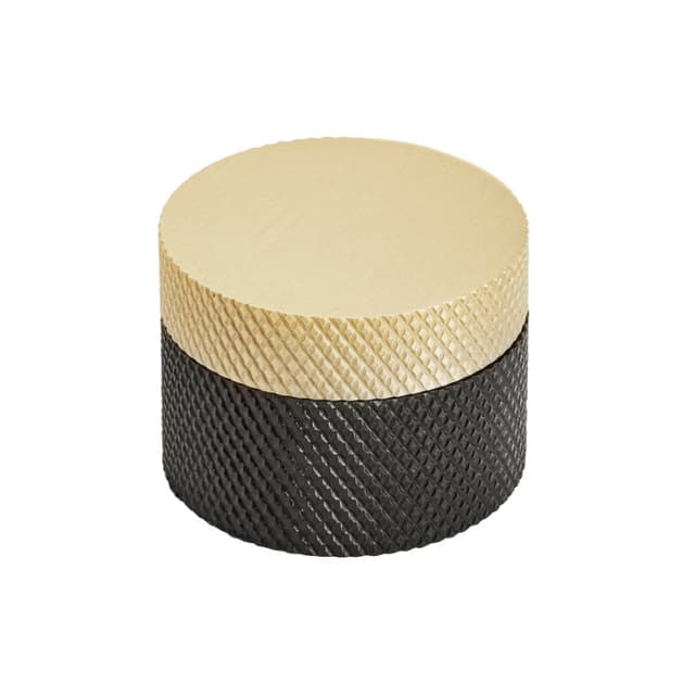 1-1/4" Transcendent Round Knob, Matte Black/Matte Gold