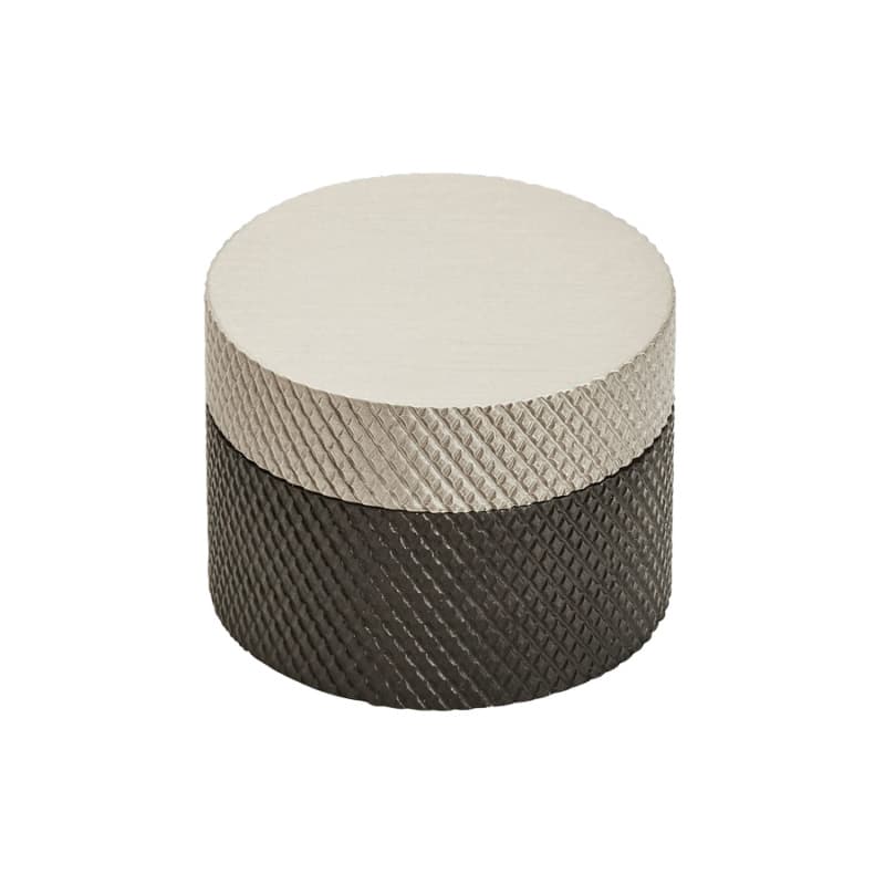 1-1/4" Transcendent Round Knob, Matte Black/Silver Champagne