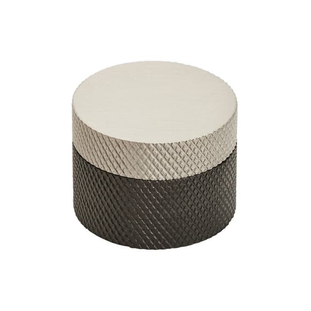 1-1/4" Transcendent Round Knob, Matte Black/Silver Champagne