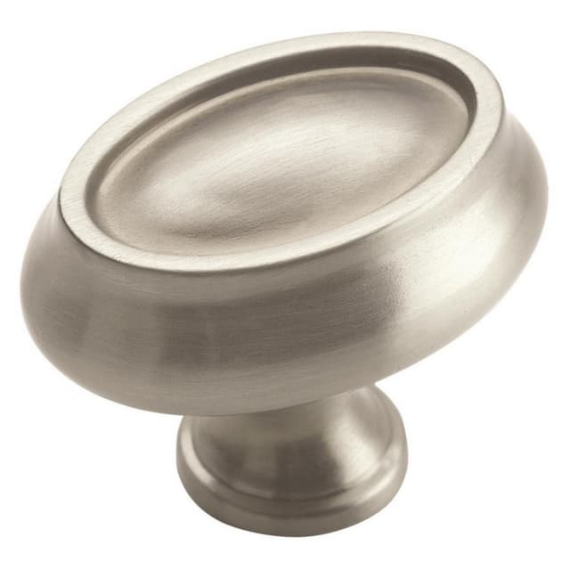 1-1/2" Manor Oval Knob, Satin Nickel Finish