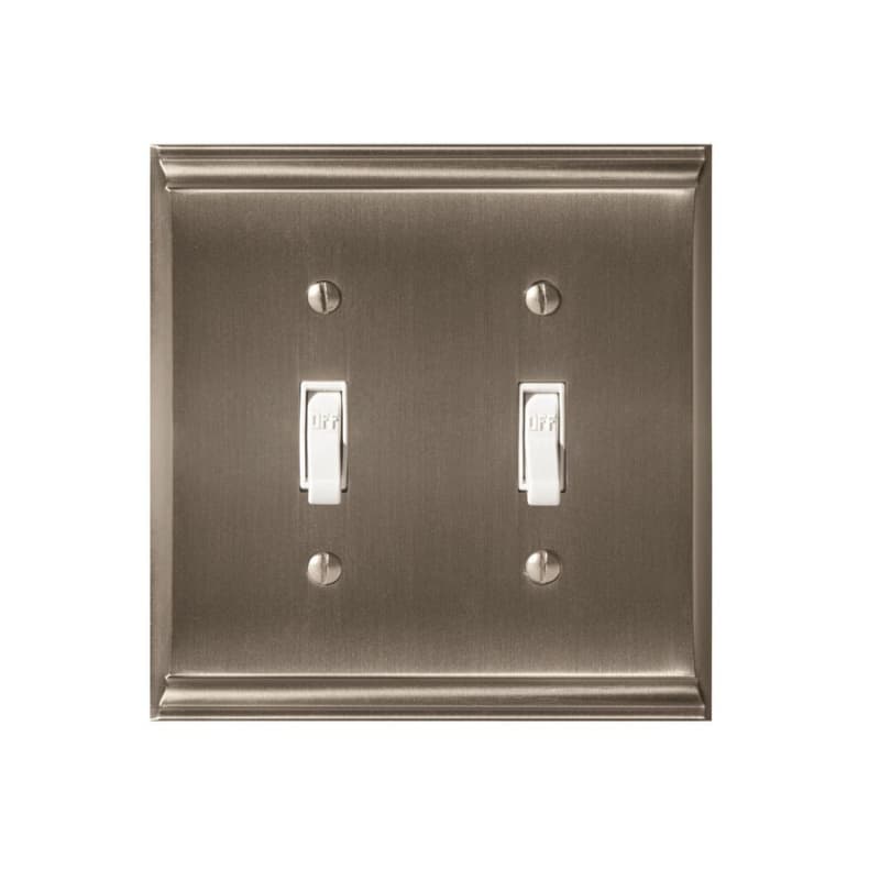 Candler 4-7/8" 2 Toggle Wall Plate, Satin Nickel
