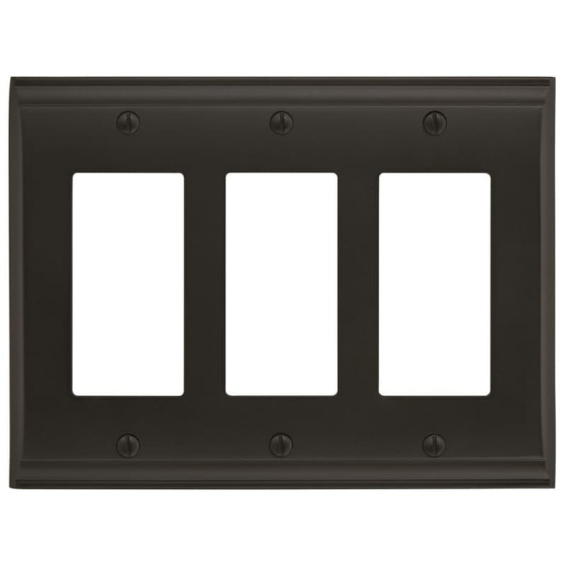 Candler 6-1/2" 3 Rocker Wall Plate, Black Bronze