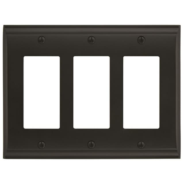Candler 6-1/2" 3 Rocker Wall Plate, Black Bronze