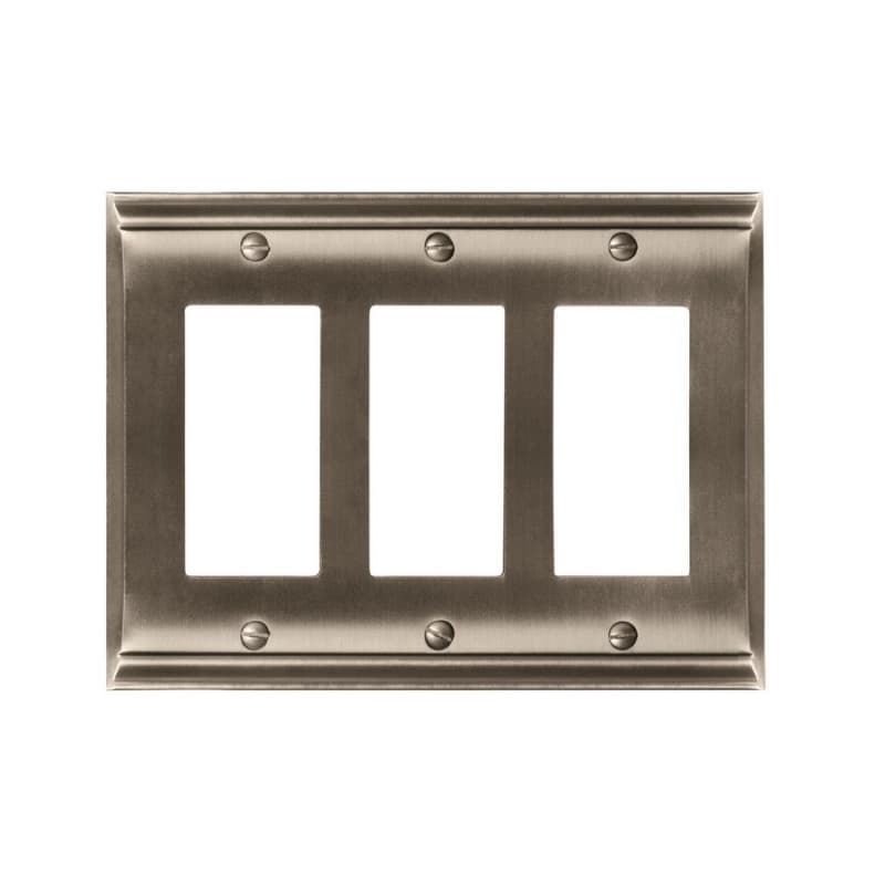 Candler 6-1/2" 3 Rocker Wall Plate, Satin Nickel