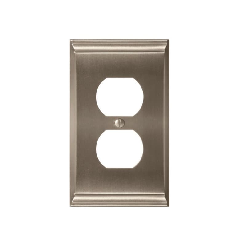 Candler 2-7/8" 1 Receptacle Wall Plate, Satin Nickel