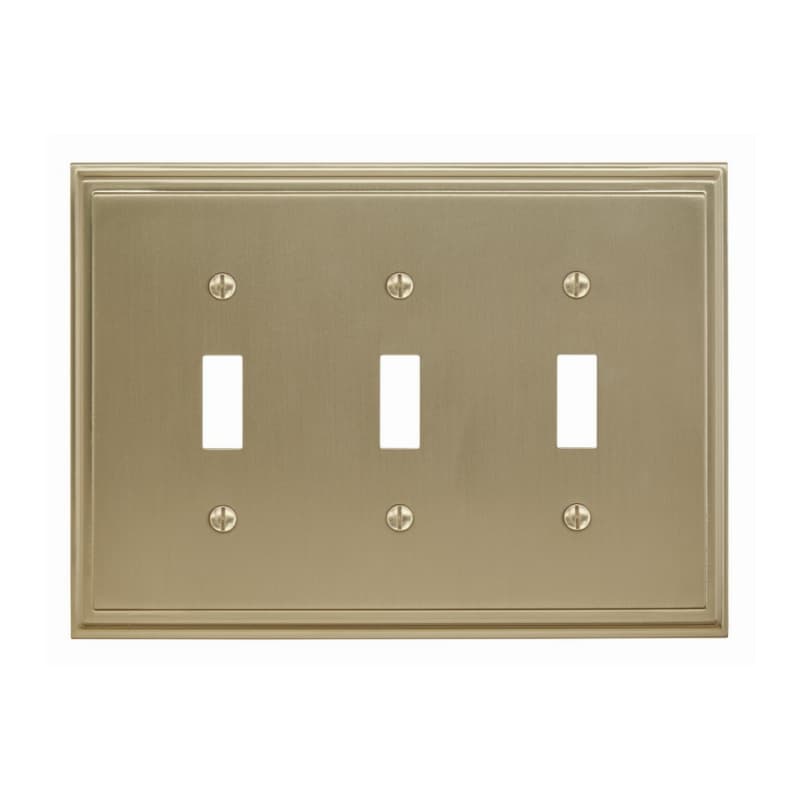 Mulholland 6-13/16" 3 Toggle Wall Plate, Golden Champagne
