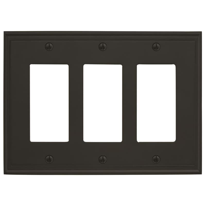 Mulholland 6-13/16" 3 Rocker Wall Plate, Black Bronze
