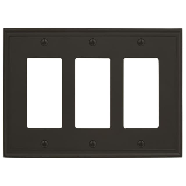 Mulholland 6-13/16" 3 Rocker Wall Plate, Black Bronze