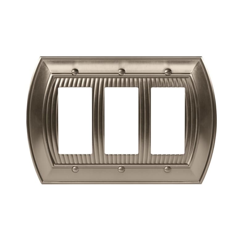 Sea GRASS 7-1/2" 3 Rocker Wall Plate, Satin Nickel
