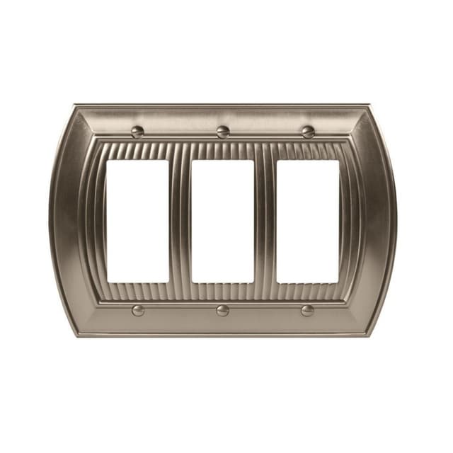 Sea GRASS 7-1/2" 3 Rocker Wall Plate, Satin Nickel