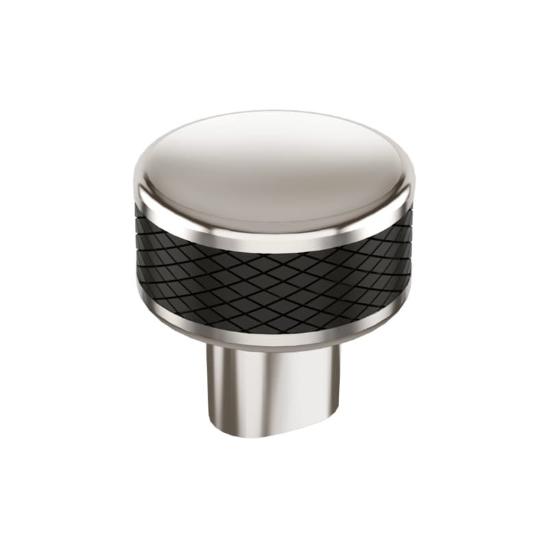 1-1/4" Esquire Round Cabinet Knob, Polished Nickel/Black Bronze
