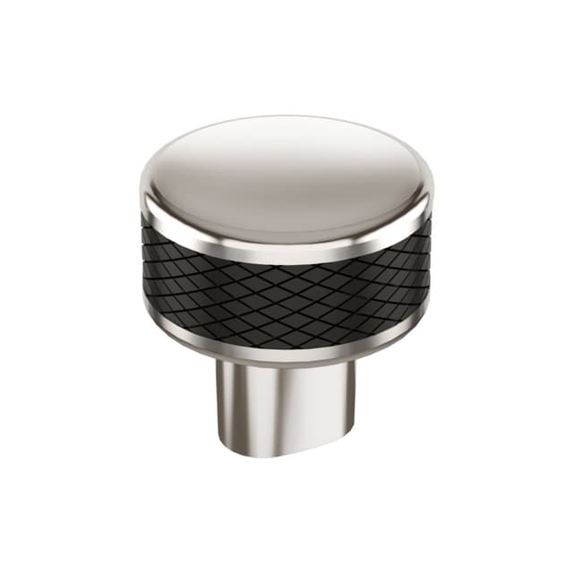 1-1/4" Esquire Round Cabinet Knob, Polished Nickel/Black Bronze