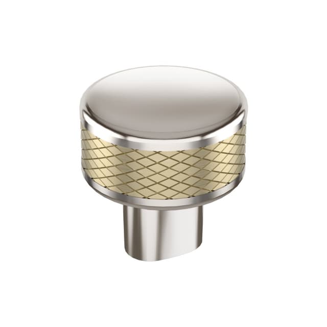 1-1/4" Esquire Round Cabinet Knob, Polished Nickel/Golden Champagne