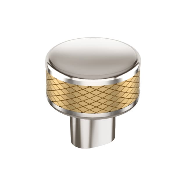 1-1/4" Esquire Round Cabinet Knob, Polished Nickel/Champagne Bronze