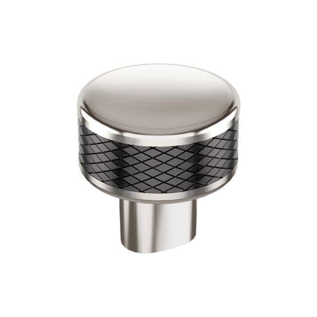 1-1/4" Esquire Round Cabinet Knob, Polished Nickel/Gunmetal