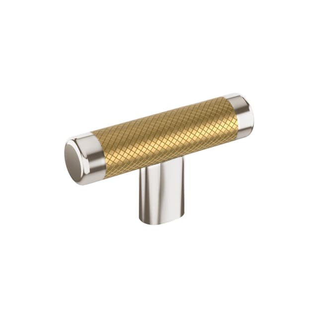 2-5/8" Esquire Cabinet Knob, Polished Nickel/Champagne Bronze