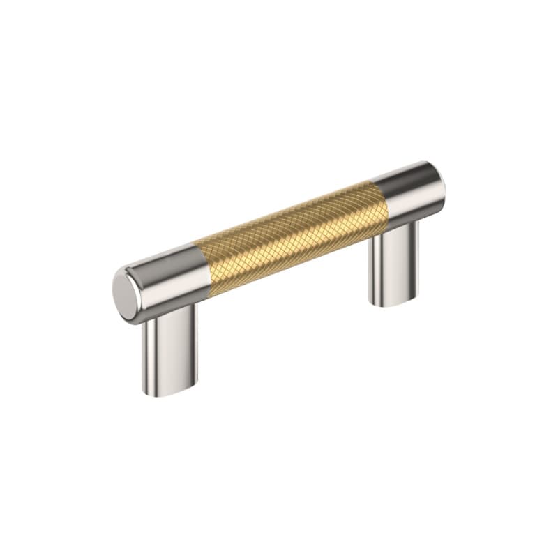 3 - 3-3/4" Esquire Cabinet Pull, Polished Nickel/Champagne Bronze