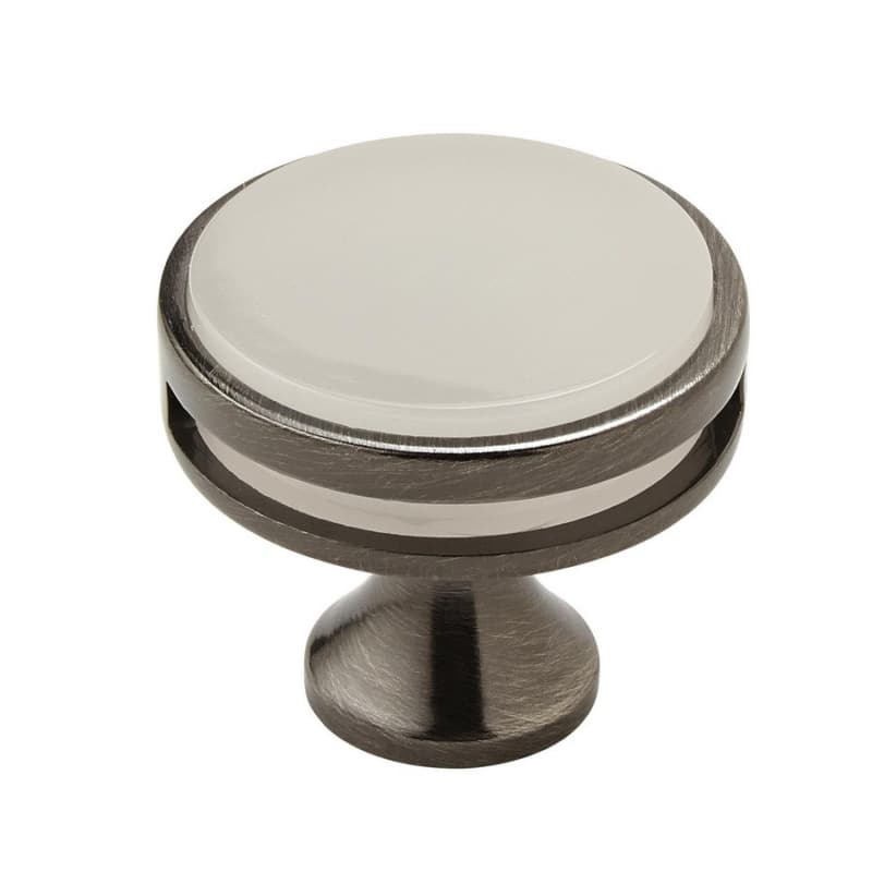 1-3/8" Oberon Acrylic Knob, Gunmetal/Frosted