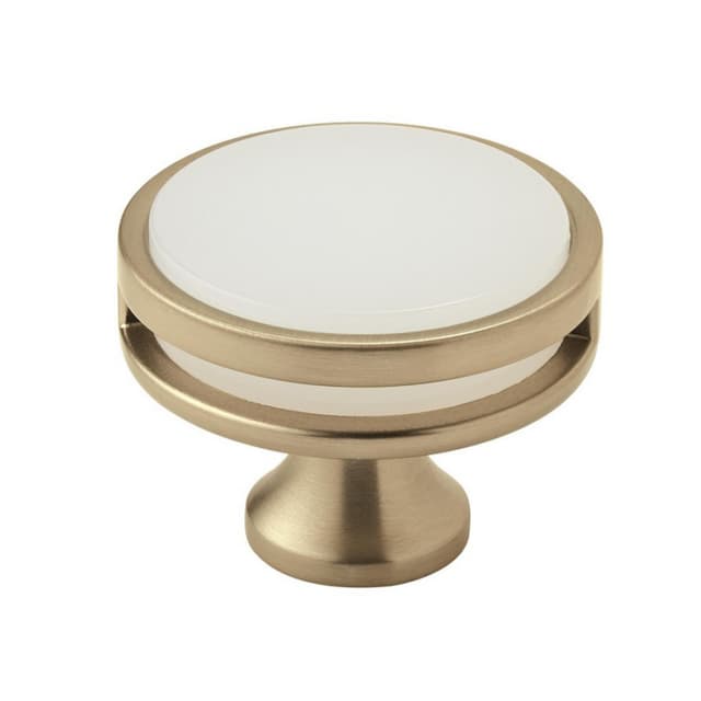 1-3/4" Oberon Acrylic Knob, Golden Champagne/Frosted Finish