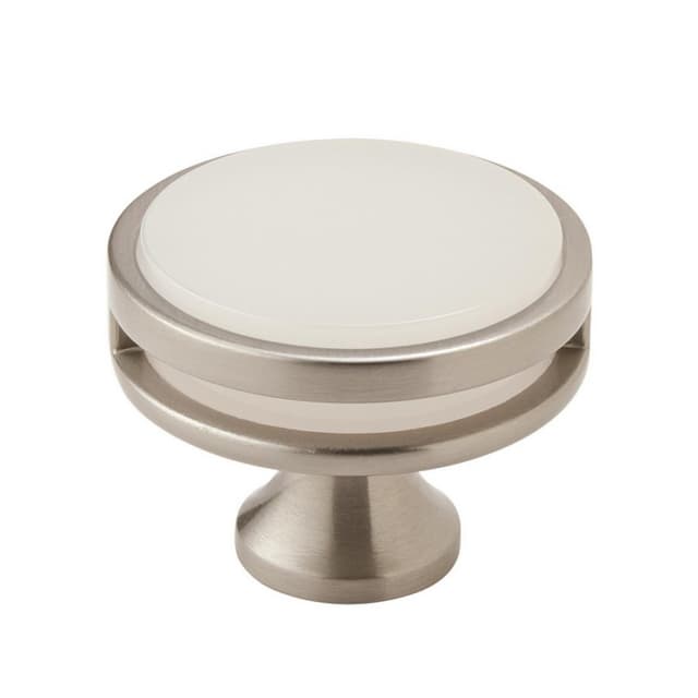 1-3/4" Oberon Acrylic Knob, Satin Nickel/Frosted Finish