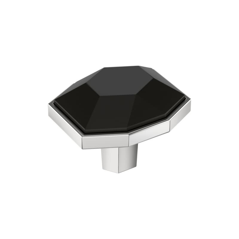 1-5/8" London Rectangle Cabinet Knob, Black Bronze/Polished Chrome