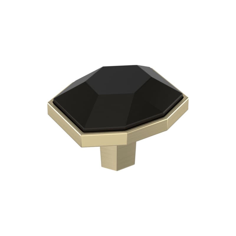 1-5/8" London Rectangle Cabinet Knob, Black Bronze/Golden Champagne