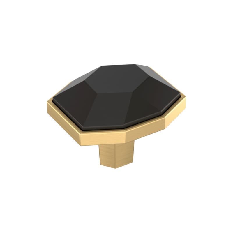 1-5/8" London Rectangle Cabinet Knob, Black Bronze/Champagne Bronze