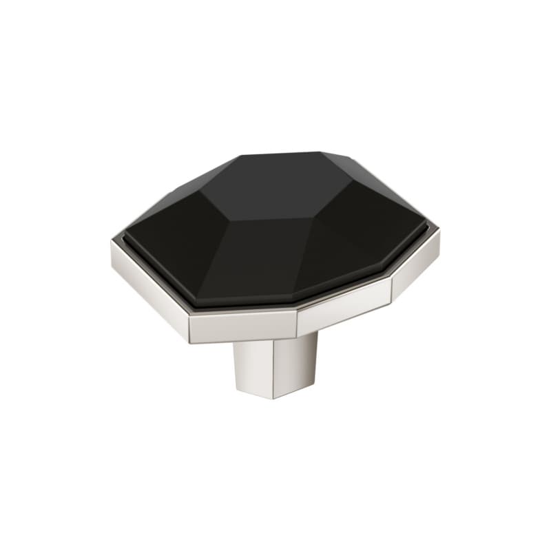 1-5/8" London Rectangle Cabinet Knob, Black Bronze/Polished Nickel