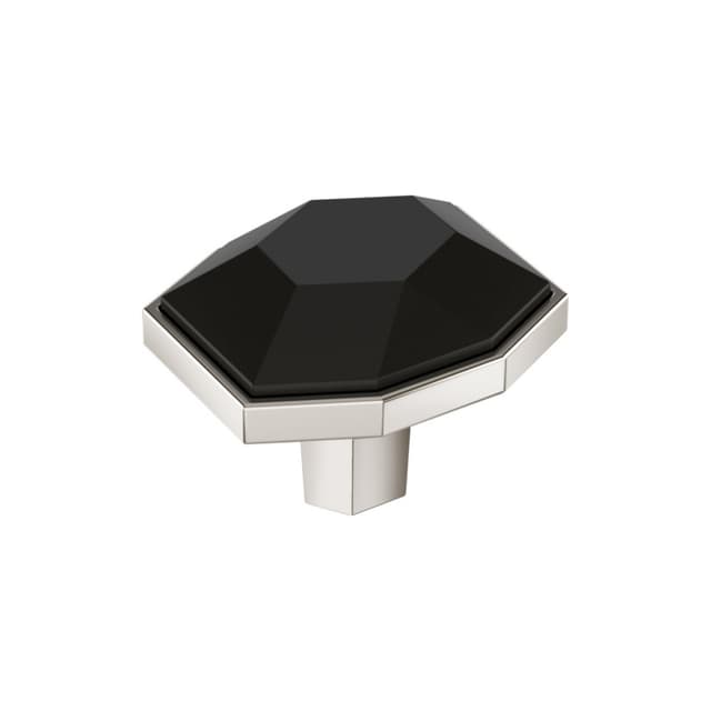1-5/8" London Rectangle Cabinet Knob, Black Bronze/Polished Nickel