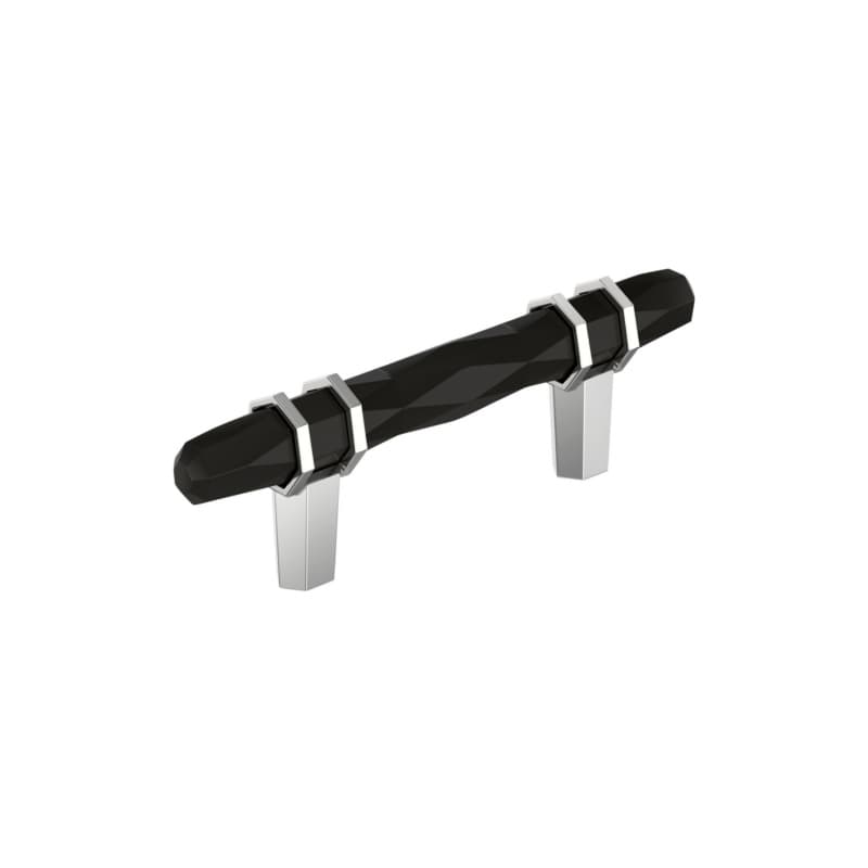 3" London Cabinet Pull, Black Bronze/Polished Chrome