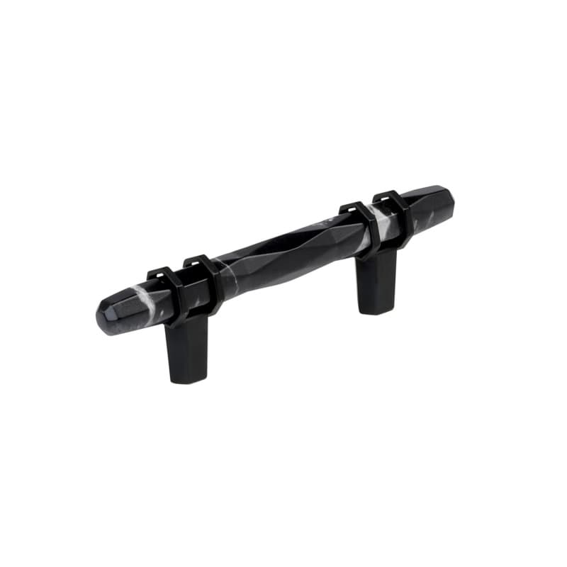 3" Carrione Cabinet Pull, Marble Black/Black Bronze
