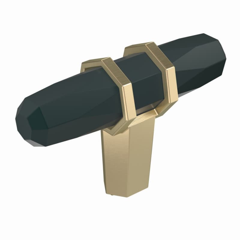 2-1/2" London T-Knob, Black Bronze/Golden Champagne