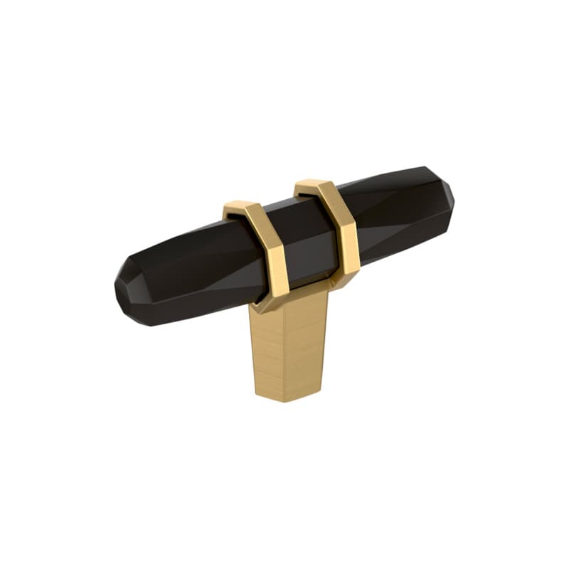 2-1/2" London T-Handle Knob, Black Bronze/Champagne Bronze