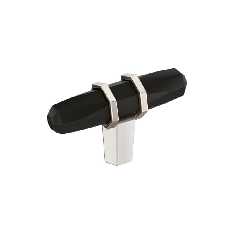 2-1/2" London T-Handle Knob, Black Bronze/Polished Nickel