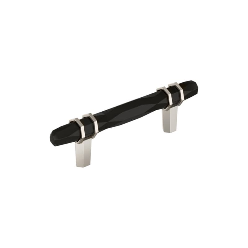 3-3/4" London Cabinet Pull, Black Bronze/Polished Nickel, 6-5/16" Length
