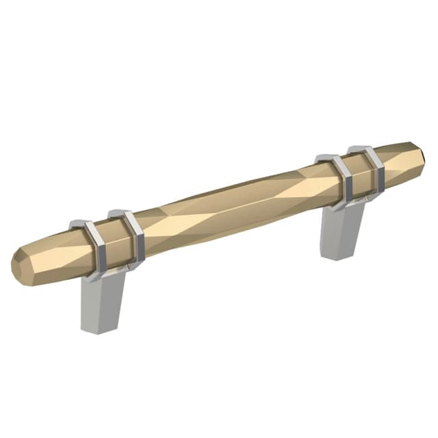 3-3/4" London Cabinet Pull, Golden Champagne/Polished Chrome