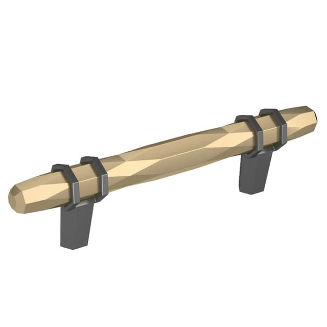 3-3/4" London Cabinet Pull, Golden Champagne/Black Chrome