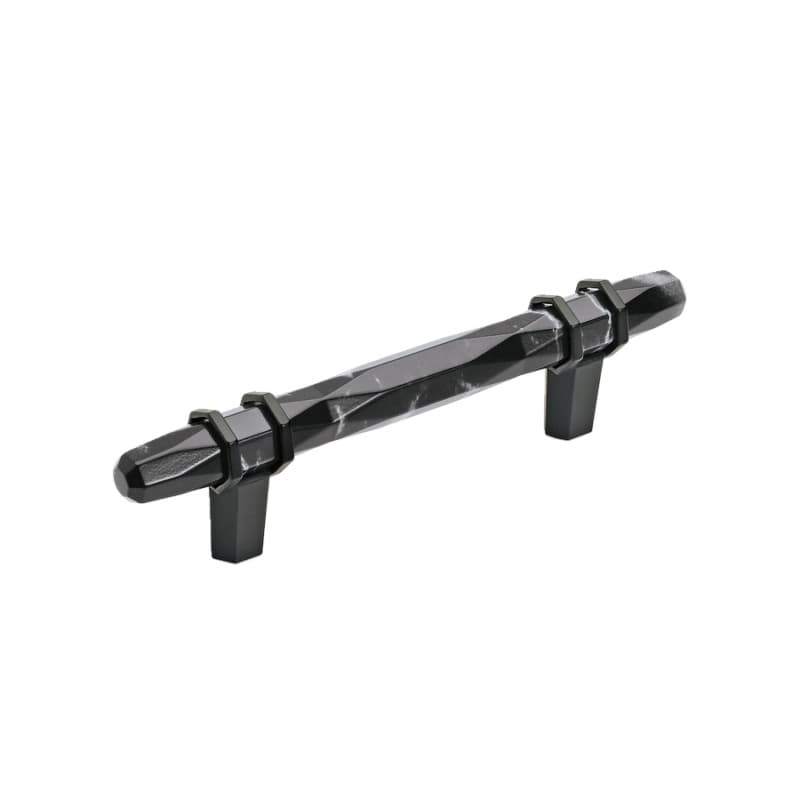3-3/4" Carrione Cabinet Pull, Marble Black/Black Bronze