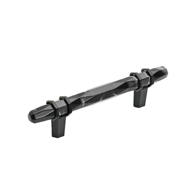 3-3/4" Carrione Cabinet Pull, Marble Black/Black Bronze