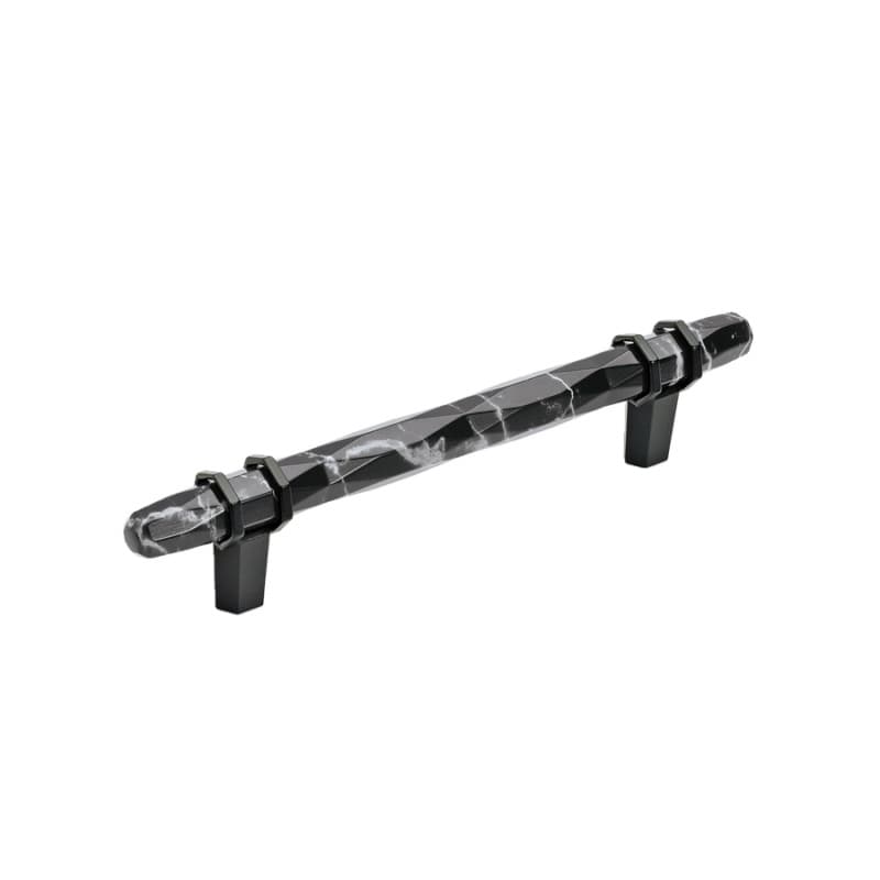 128mm Carrione Cabinet Pull, Marble Black/Black Bronze
