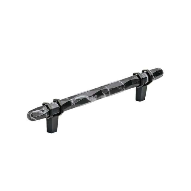 128mm Carrione Cabinet Pull, Marble Black/Black Bronze
