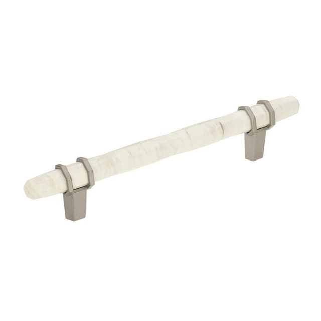 5-1/16" London Cabinet Pull, Marble White/Polished Nickel