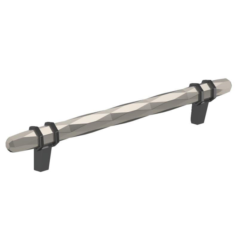 6-5/16" London Cabinet Pull, Satin Nickel/Black Chrome