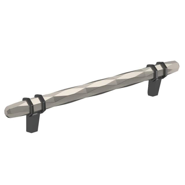 6-5/16" London Cabinet Pull, Satin Nickel/Black Chrome