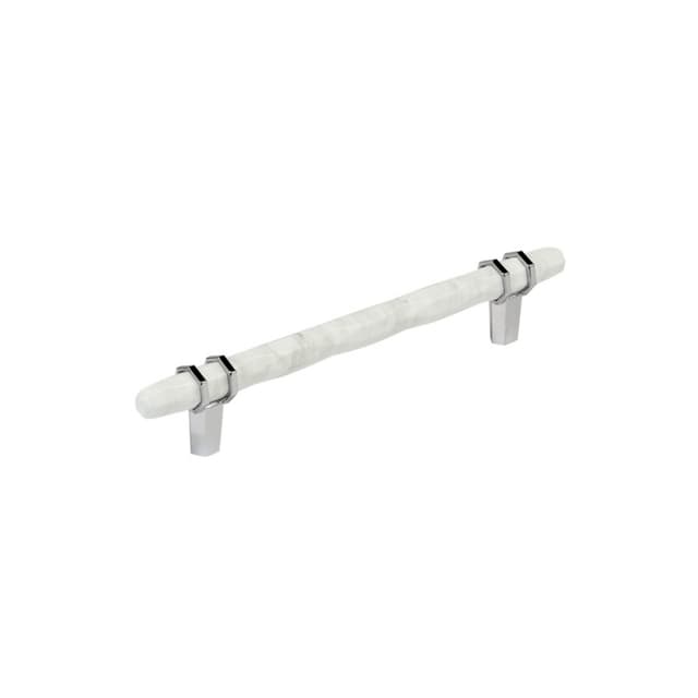 6-5/16" Carrione Cabinet Pull, Marble White/Polished Chrome