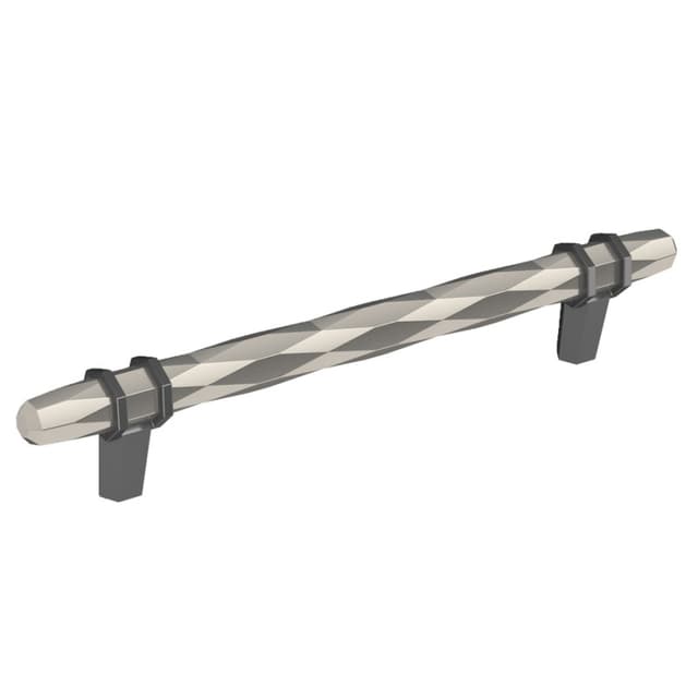 6-5/16" Carrione™ Bar Pull, Polished Nickel/Black Chrome